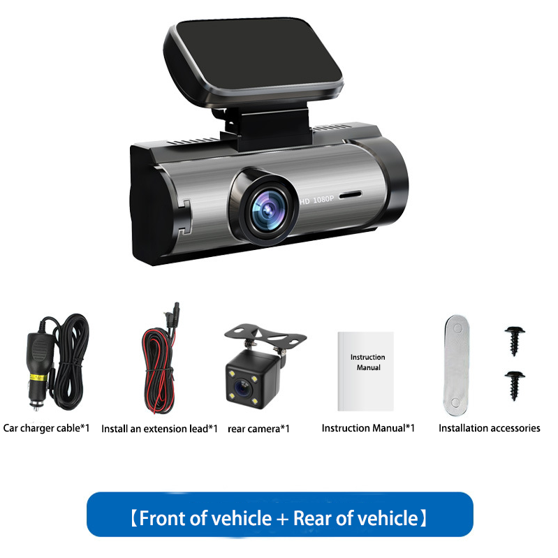 Dash Cam 3.16-inch Dual-Lens Driving Recorder Front Inside Camera