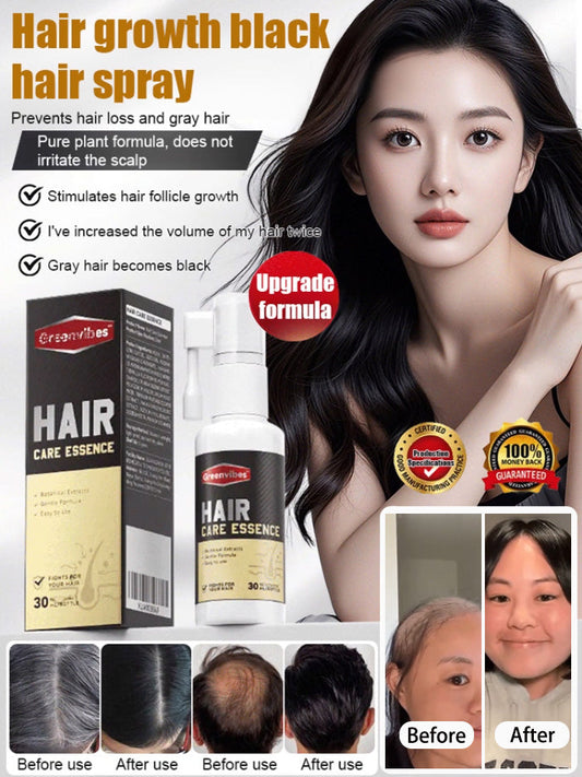 【Give you thick black hair in one month】Hair Growth and Blackening Spray