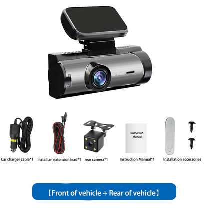 Dash Cam 3.16-inch Dual-Lens Driving Recorder Front Inside Camera
