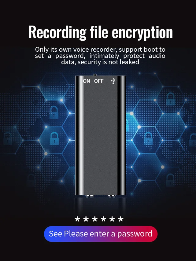 【300 hours of battery life】 One-button hidden voice recorder