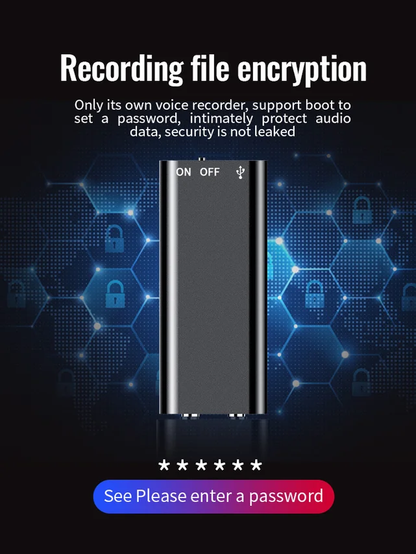 【300 hours of battery life】 One-button hidden voice recorder