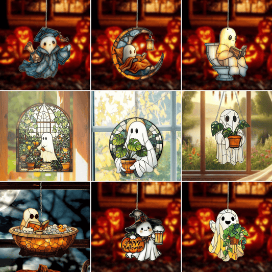 Glowy Ghost – Cute Halloween Suncatcher