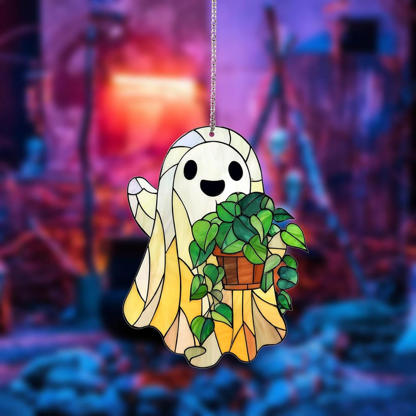 Glowy Ghost – Cute Halloween Suncatcher