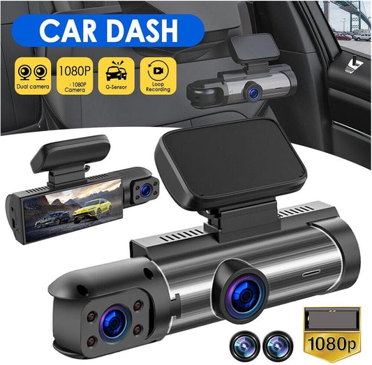 Dash Cam 3.16-inch Dual-Lens Driving Recorder Front Inside Camera