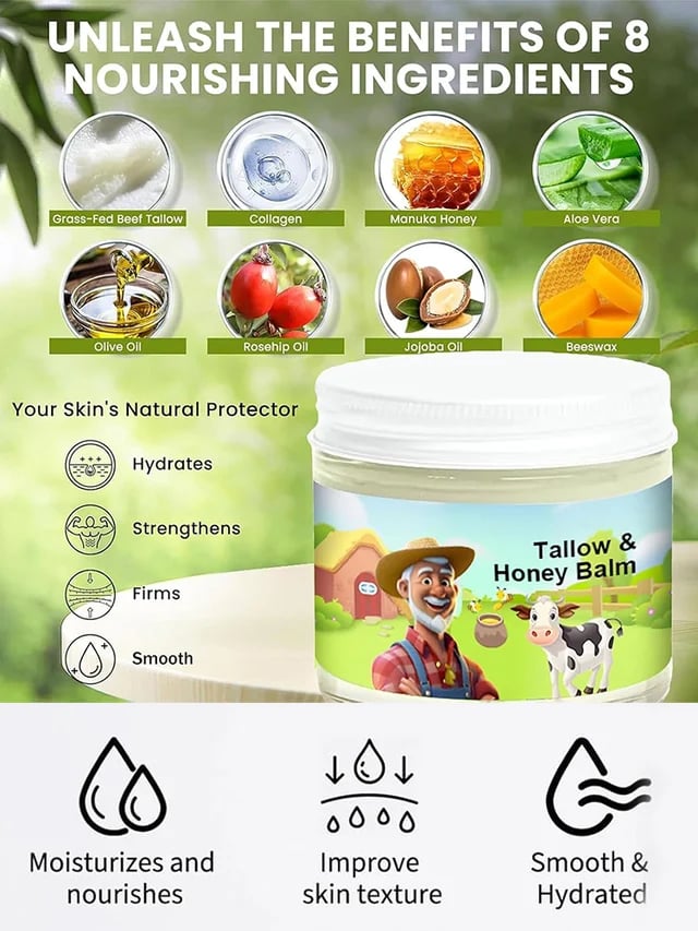 Anti-wrinkle and line-lightening long-lasting moisturizing tallow cream!✨