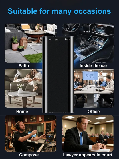 【300 hours of battery life】 One-button hidden voice recorder