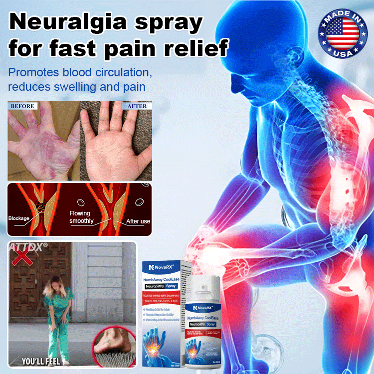 Cooling nerve pain relief spray