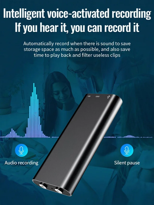 【300 hours of battery life】 One-button hidden voice recorder
