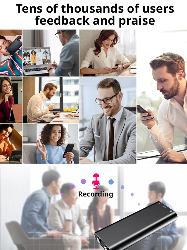 【300 hours of battery life】 One-button hidden voice recorder