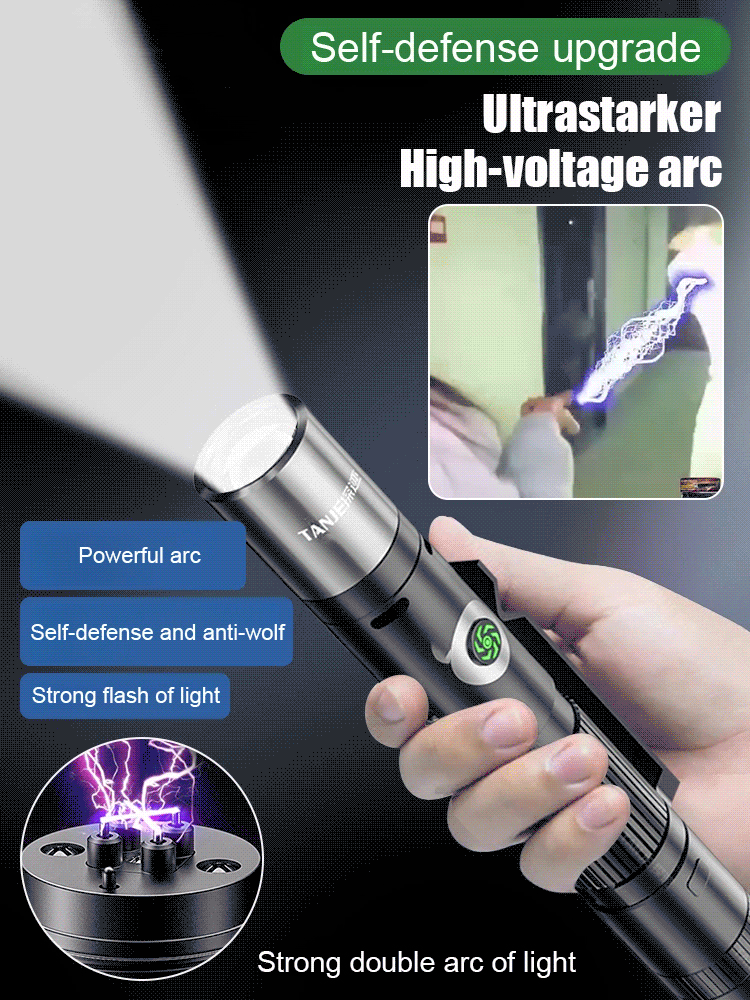 Anti-bad guy high-intensity arc flashlight